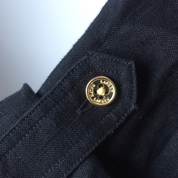 RL Classic Linen Blouse in Black + Gold - Picture 3 of 6
